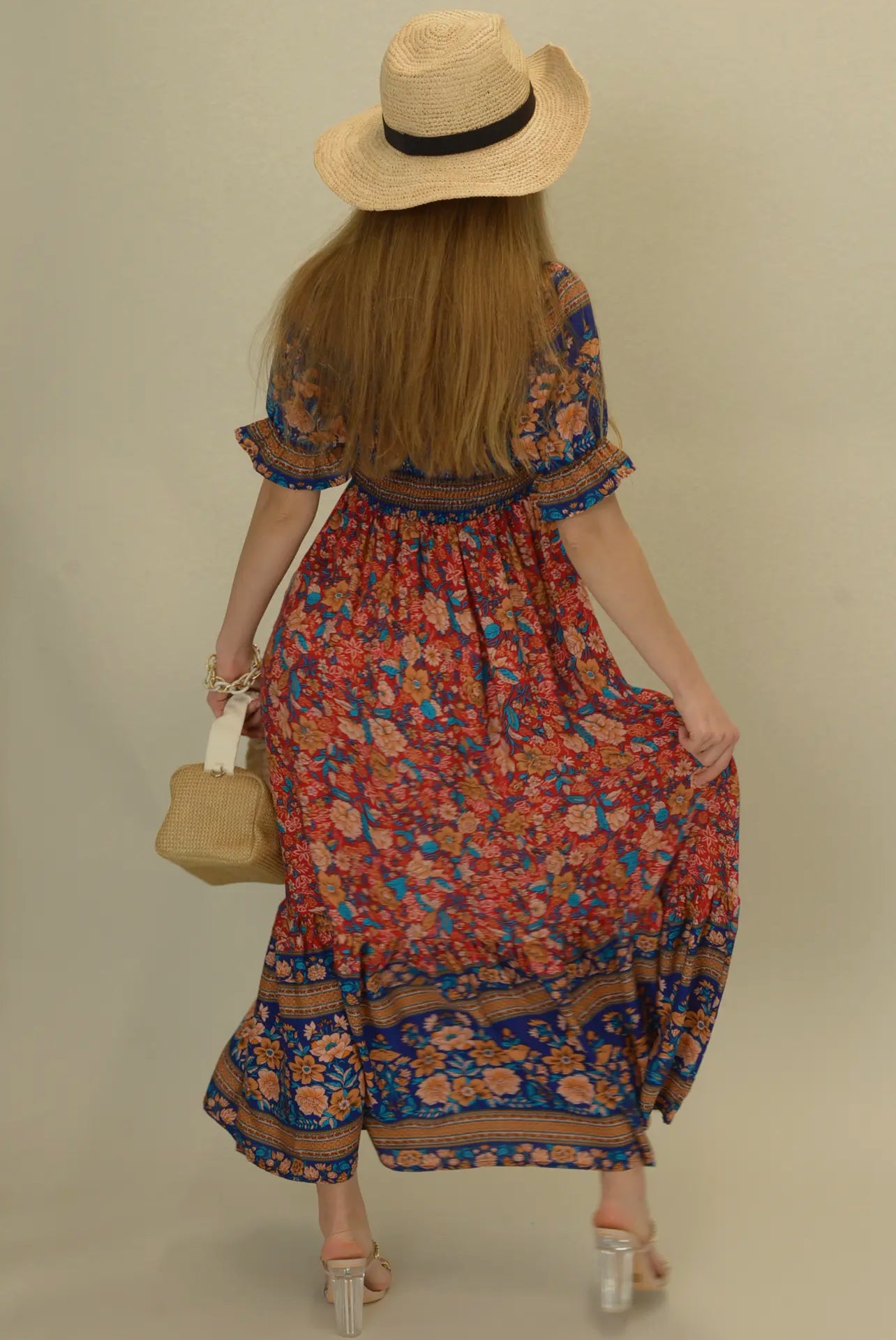 Ava Bohemian Puff Sleeve Dress